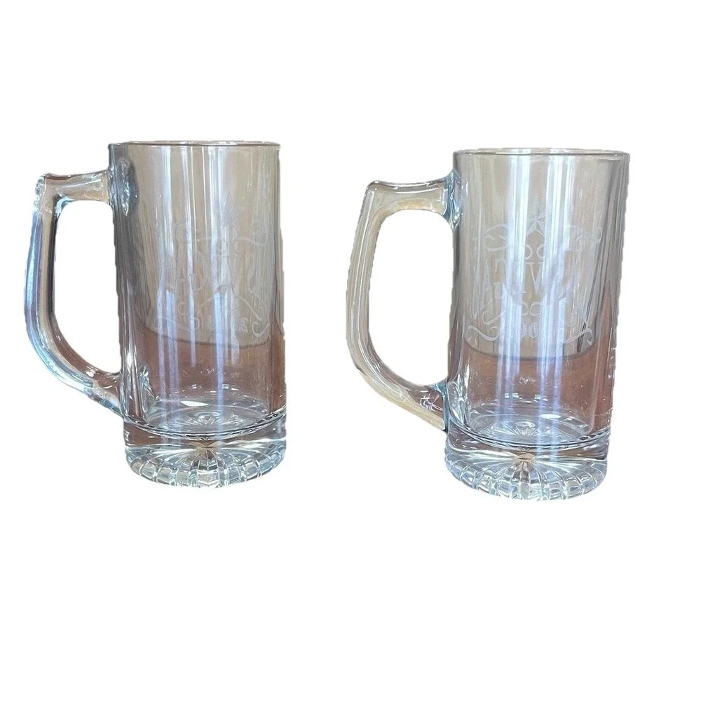 Las Vegas Etched Glass‎ Beer Mugs 5.5
